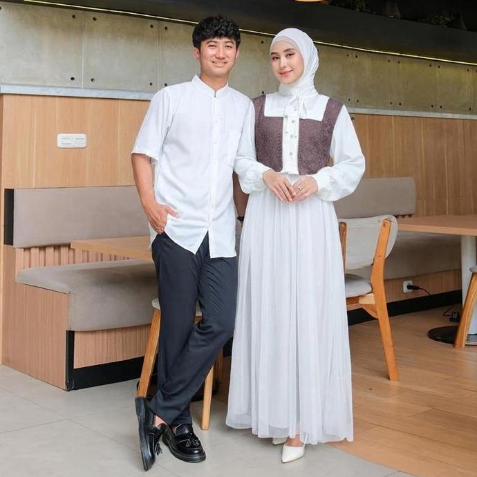 Prqueen Couple Musafa - Baju Couple Muslim Pasangan Suami Istri Mewah Modern Style Terbaru Untuk Leb