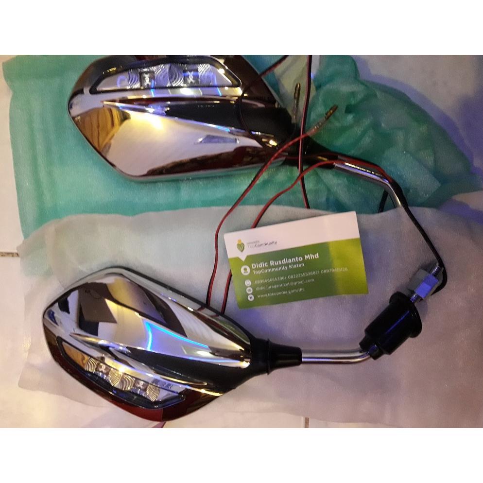 big promo kaca spion lampu sein led full chrome elegan original honda vario 110/125/150/160 beat gen
