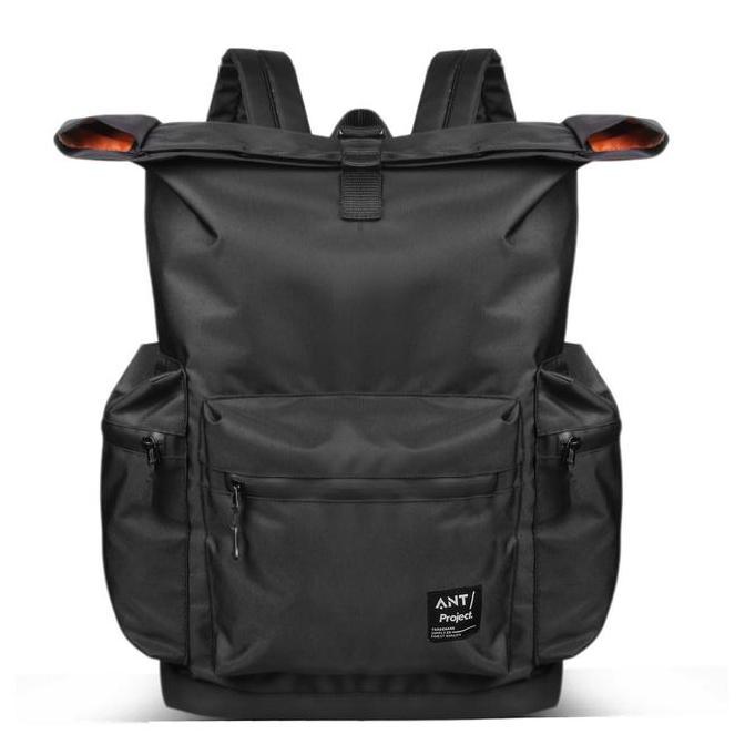 ANT PROJECT - TAS BACKPACK SHANKS CASUAL FULL BLACK WATERPROOF ORIGINAL