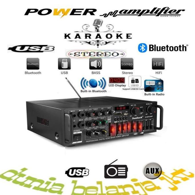 Power Amplifier Karaoke Sunbuck Eq Usb Bluetooth 2000W Termurah