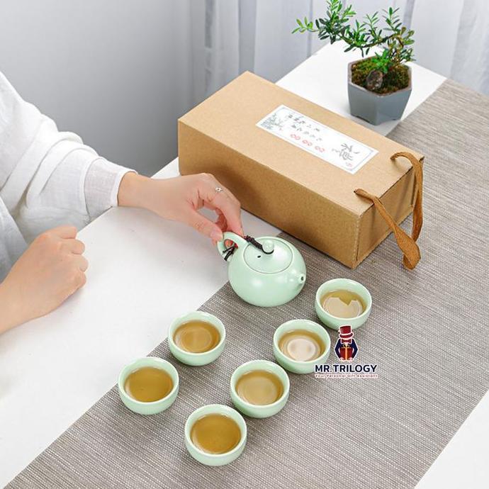 Chinese Tea Pot Set Keramik KLASIK Souvenir Cangkir Teh Teko Hampers Gelas Teh Kopi