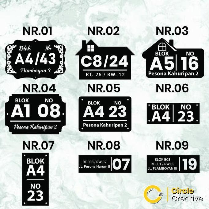 nomor rumah akrilik 20x30cm | Huruf timbul akrilik TF