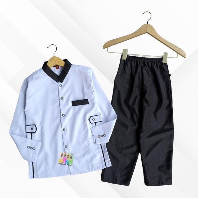 A&J Baju Setelan Koko Muslim Jasco Anak A&J Bahan Katun BSWAY & Toyobo Premium Untuk Mengaji dan Sek