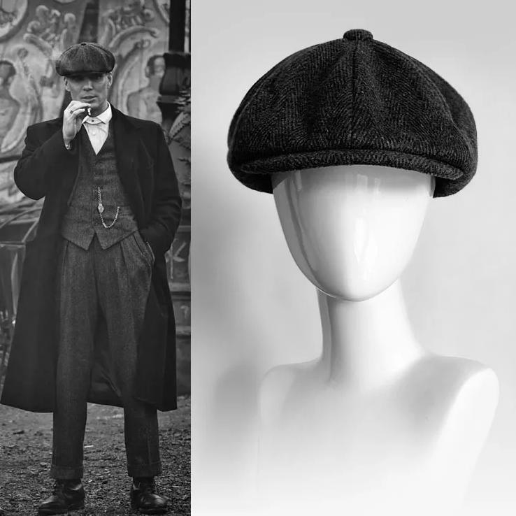 Peaky Blinders Style Vintage Newsboy Cap | Classic British Baker Boy Beret Hat for Men & Women