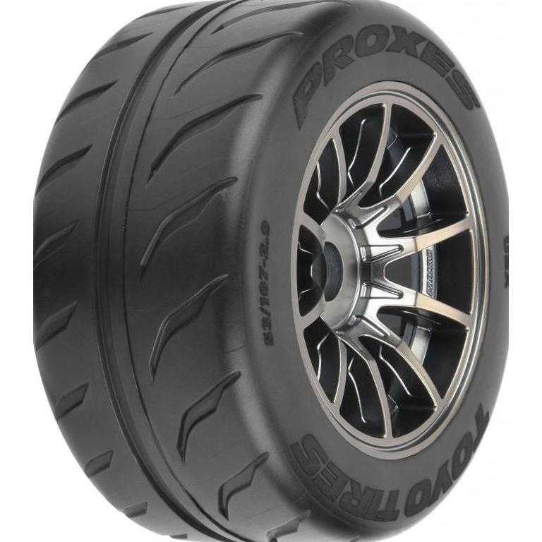 PRO-LINE TOYO PROXES R888R 53/107 2.9 BELTED SPECTRE GUNMETAL TIRE SET (17MM) (S3) (2) #PRO10200-11