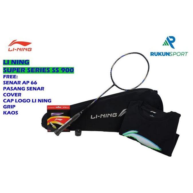 Raket Badminton LINING SS 900 free senar AP6, grip, kaos, cover