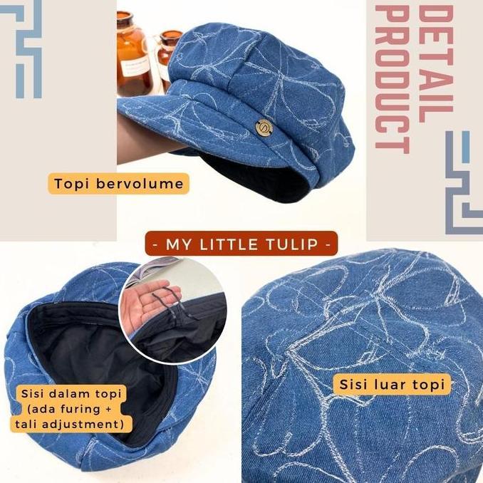 New  Topi Golf Jeans Bervolume / Topi Cewek Keren Denim Jeans / Topi Wanita Biru Jeans