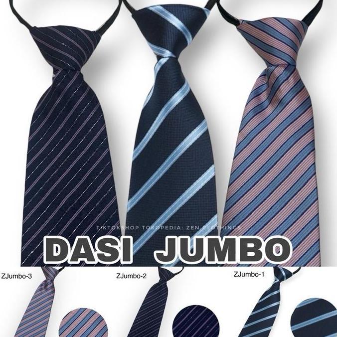 Dasi Pria Instant Langsung Pakai Jumbo Lebar Besar Dewasa Panjang Motif Premium Instan Resleting Zip