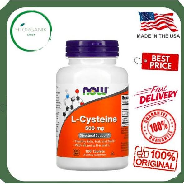 Now Foods L-Cysteine 500 mg 100 Tablets Healthy Skin Hair and Nails