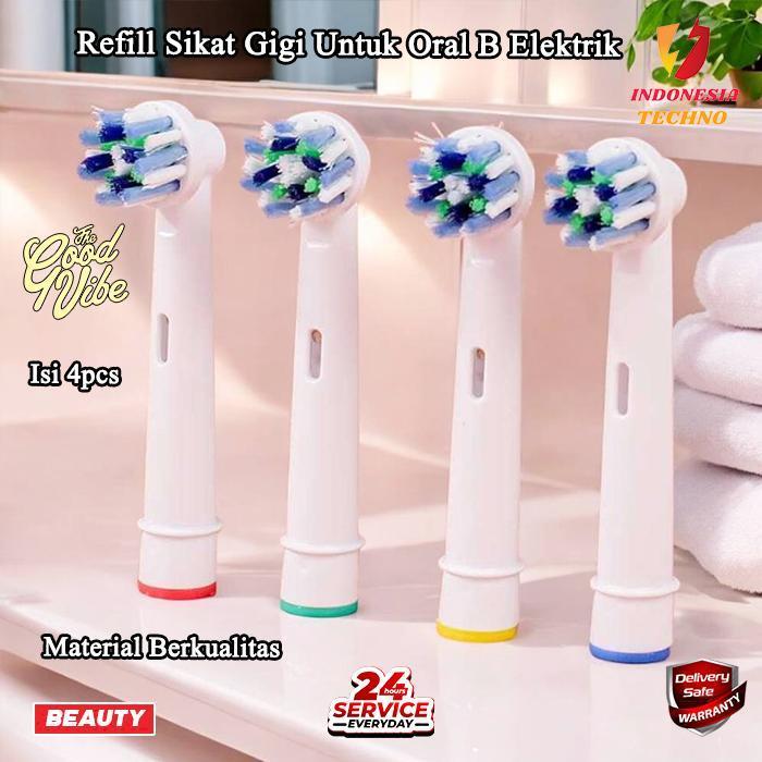 ISI 4 - Refil Kepala Sikat Gigi Elektrik Oral B Crossing Brush Head Refill kepala sikat gigi Elektri