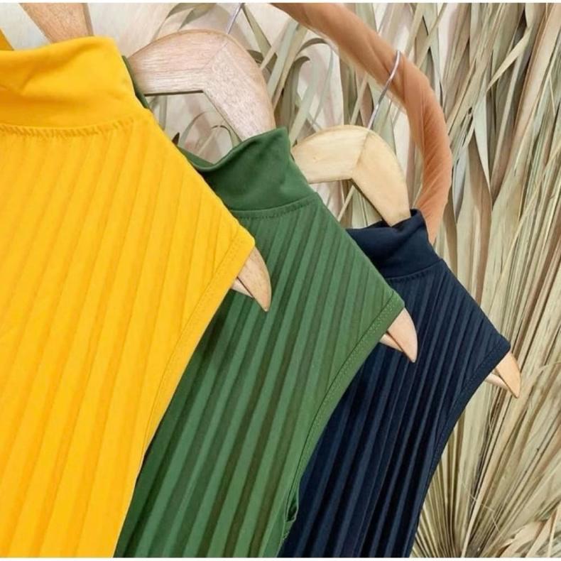 gamis plisket/gamis kensi tanpa lengan INNER DRESS PLISKET