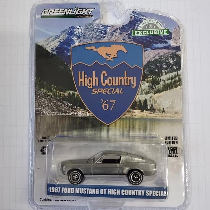 30505 - GREEN MACHINE Greenlight 1967 Ford Mustang GT Fastback High Country Special in Timberline Gr