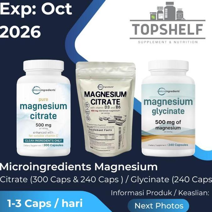 Micro Ingredients Microingredients Magnesium Glycinate & Citrate 450mg