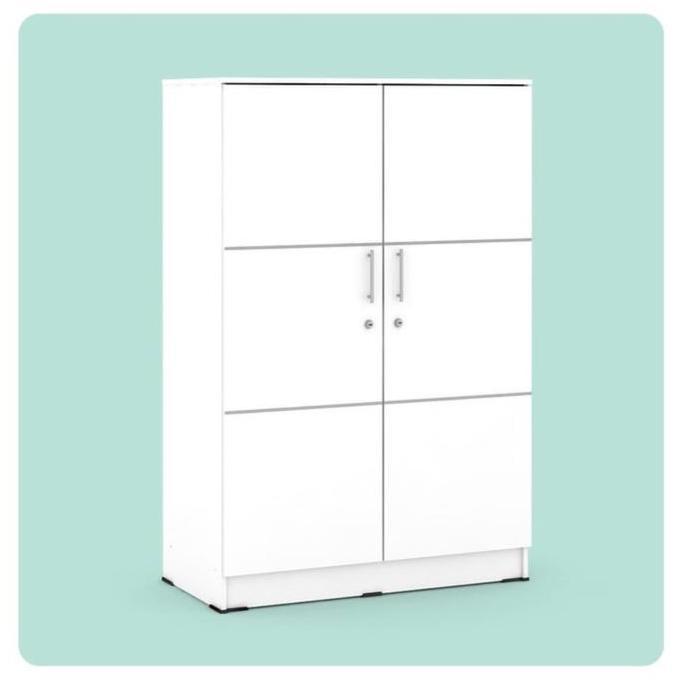 Lemari pakaian anak 2 pintu lemari baju baby locker Alba putih