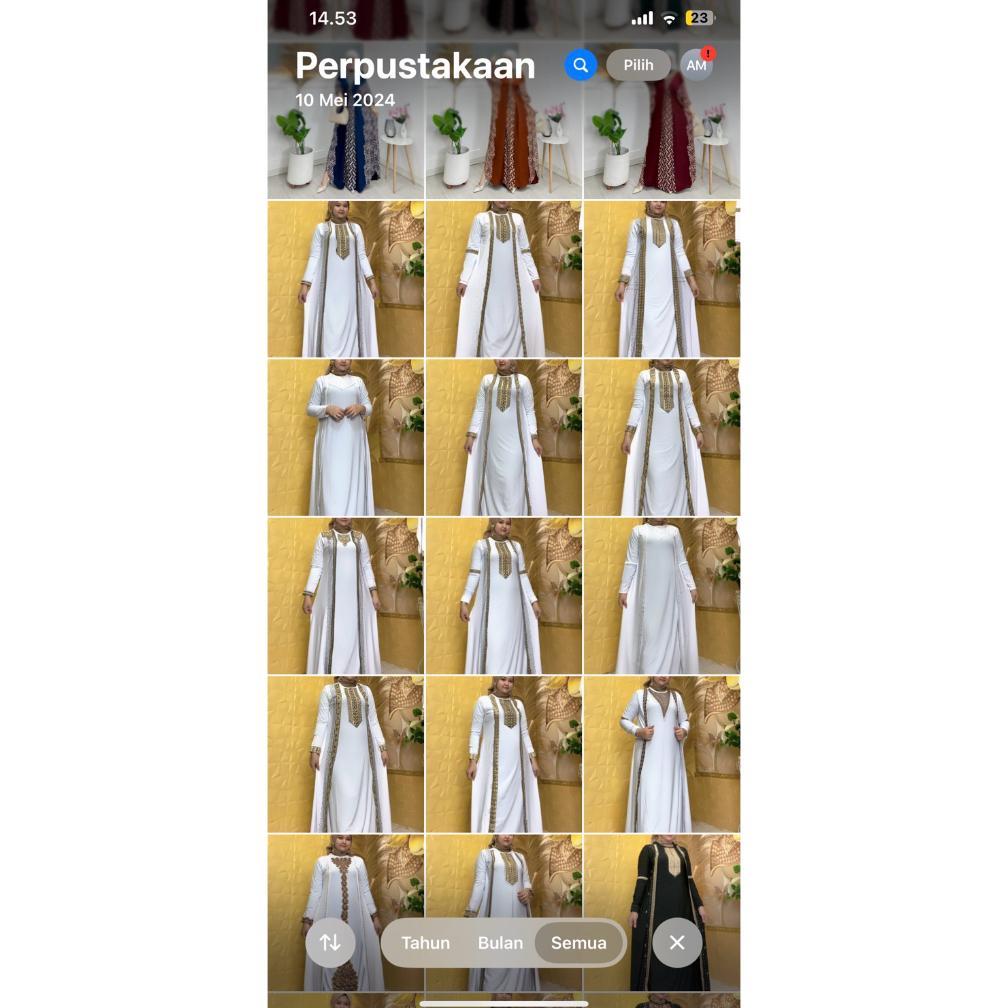 ABAYA PUTIH CICI GIDING RANDOM MOTIF