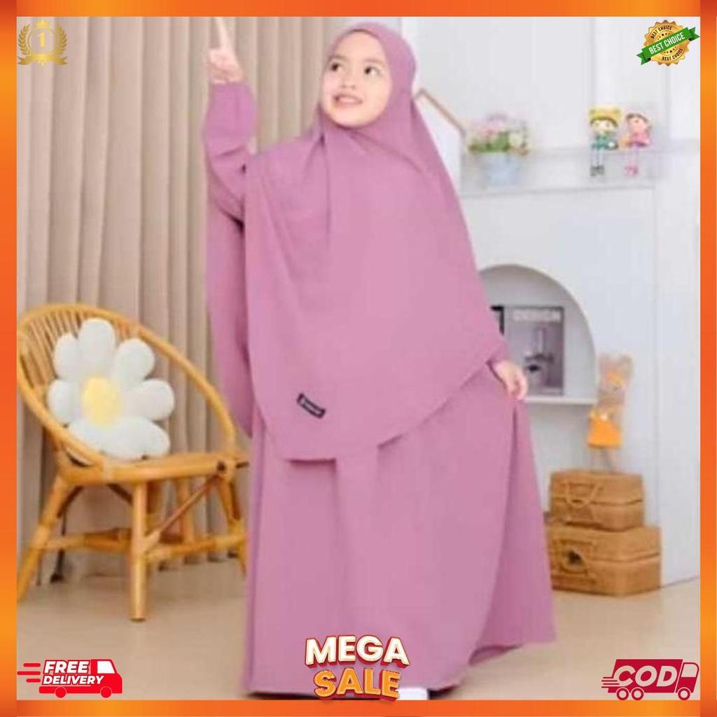 Cod Gamis Anak Syar'I Lebaran Usia 2- 12 Tahun Fatimah Free Cadar, Gamis Anak Terbaru [L4]