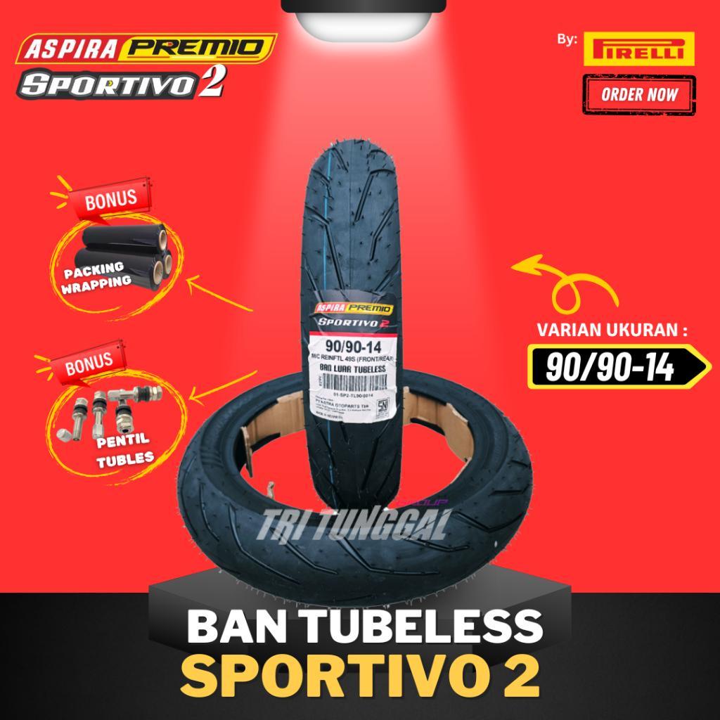 BAN ASPIRA PREMIO SPORTIVO 2 TUBELESS MEDIUM SOFT COMPOUND RING 14 / BAN MOTOR RING 14 MATIC ( 80/90