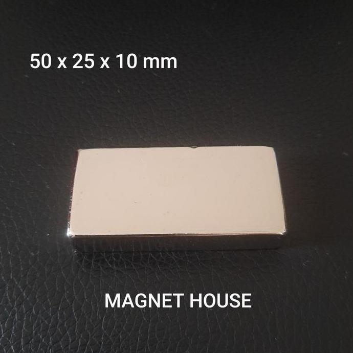 Redmegic- Magnet Neodymium Persegi 50X25X10 Mm 50X25X10Mm 50 X 25 X 10 Mm