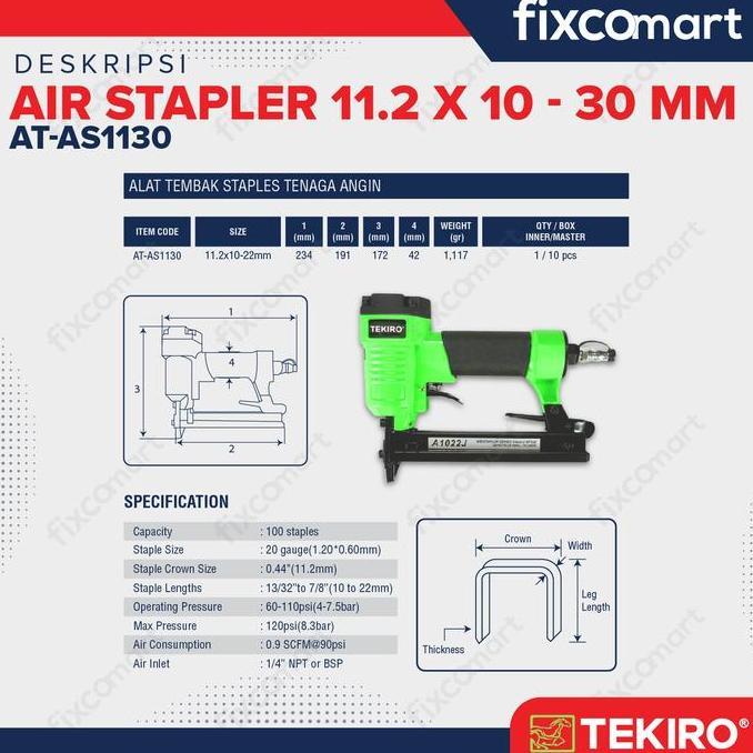 Tekiro Air Stapler / Alat Staples Tembak / Paku Angin