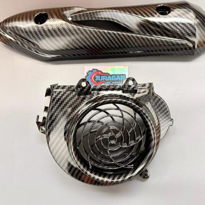 COVER KIPAS BEAT CARBU CARBON PLUS TAMENG KNALPOT BEAT CARBU TUTUP KIPAS BEAT LAMA KARBU KARBON TAME