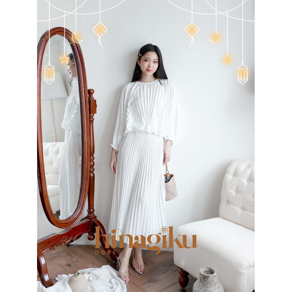 HNGK Kaze Signature Skirt One Set Setelan Rok Batwing Pleated Blouse Plisket A07+R01