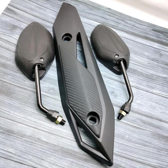 TUTUP TAMENG KNALPOT BEAT FI EPS 2017-2019+SPION BEAT HITAM ORI STANDAR MOTORCYCLE