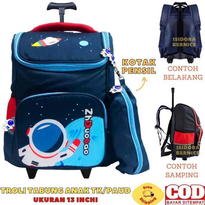 PTASI TAS TROLI ANAK TK PAUD TAS TROLI ANAK LAKI LAKI TAS TROLI ANAK PAUD CEWEK UNICORN ASTRONOT REZ