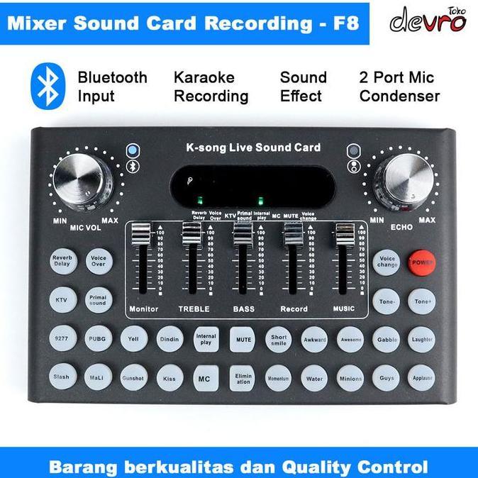 CARFST Sound Card F8 Mixer Amplifier Live Broadcast Recording - Woopower F8