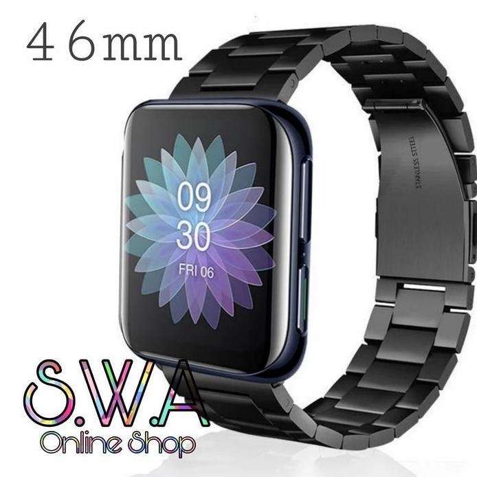 Strap Stainless Steel Tali Jam Rantai Band Oppo Watch 46mm Watch Band