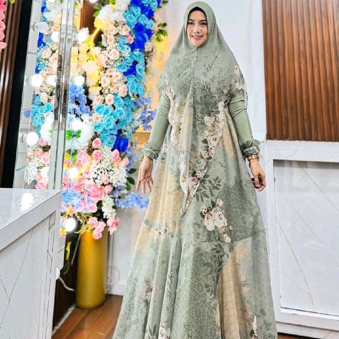 Miliki Qadriya Dan Elshanum Syari Original By Dzhira Hijab | Gamis Ceruty Printing Premium