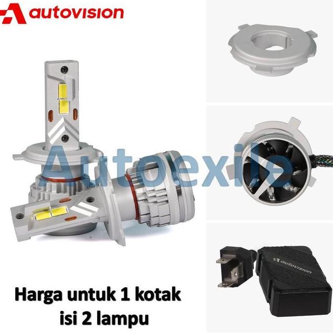 Autovision Carbon Apex LED Headlight H4 85W Putih 5700K Watt Tinggi Canbus Original Garansi Penggant