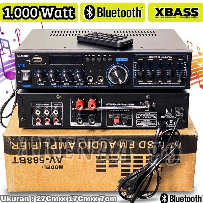 Usisuliwati89 - AMPLIFIER BLUETOOTH AUDIO AV-588BT BISA BASS TREBEL BLUETOOTH INPUT MIC USB/PLESDIS 
