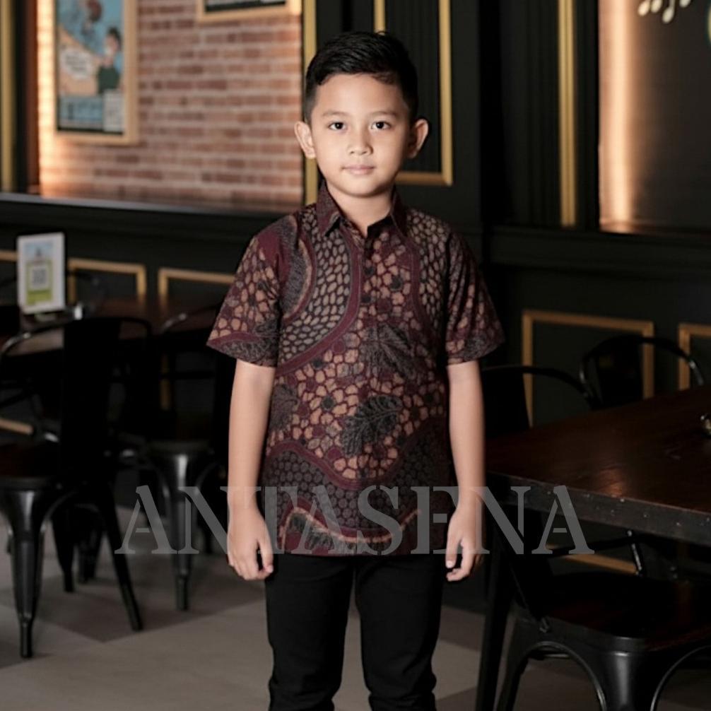 DISKON KEMEJA BATIK ANAK LAKI LAKI LENGAN PENDEK KEREN TERMURAH BAJU BATIK ANAK LAKI LAKI TERMURAH H