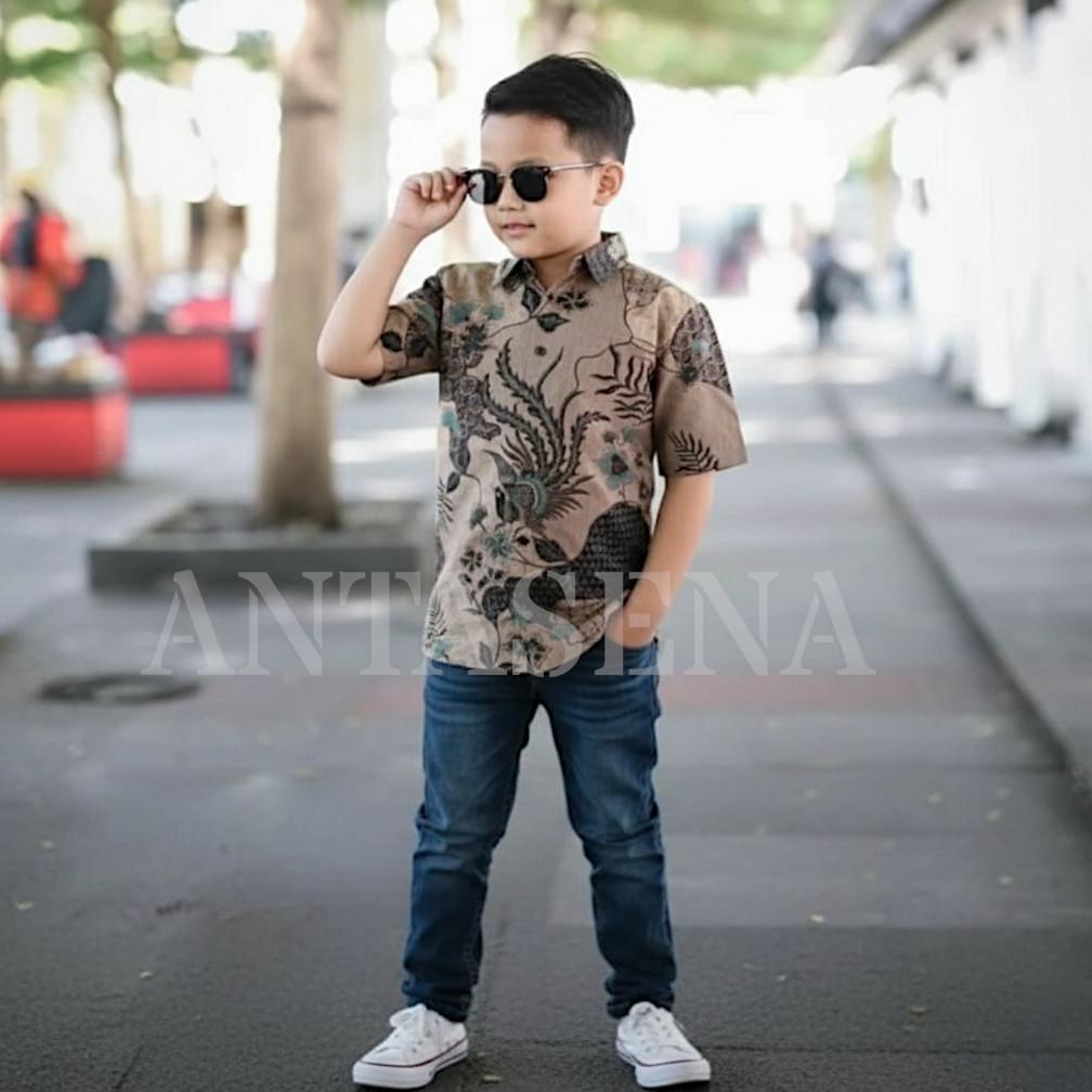 DISKON KEMEJA BATIK ANAK LAKI LAKI LENGAN PENDEK KEREN TERMURAH BAJU BATIK ANAK LAKI LAKI TERMURAH H
