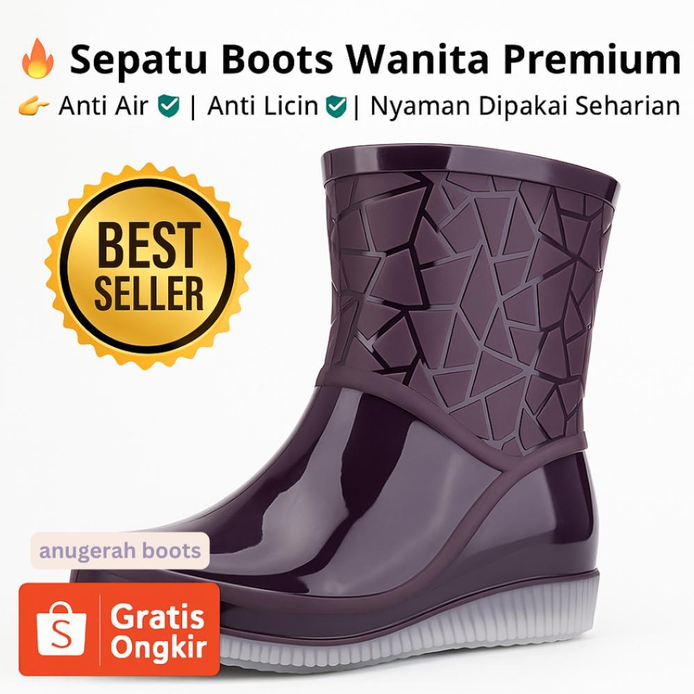 New Deals Sepatu Boots Wanita | Sepatu Karet | Sepatu Boot Pendek | Sepatu Bot Wanita Anti Air