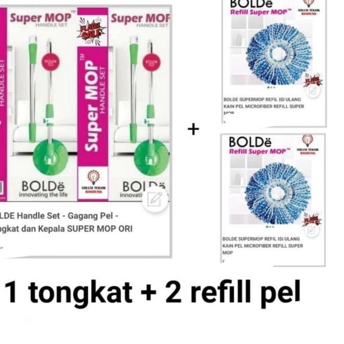 PAKET TONGKAT SUPER MOP BOLDE & 2 REFILL PEL SUPER PEL BOLDE