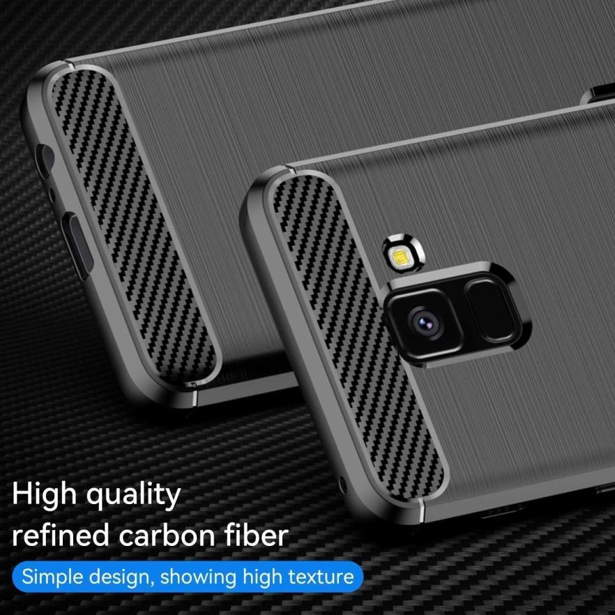 NEW DEALS CASE SAMSUNG A8 2018 / A8 PLUS / A6 2018 / A6 PLUS RUGGED CARBON ARMOR ANTI SHOCK PROOF