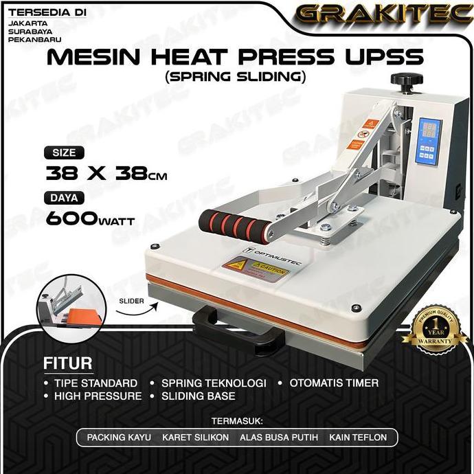 Grakitec Mesin Heat Press Sablon Kaos 38x38 600 Watt