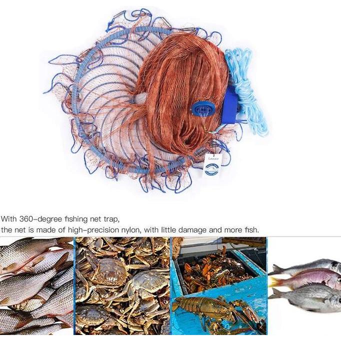 Jala Ikan Lempar Nilon Jala Ikan Dan Udang Siap Pakai Net Cage DIN