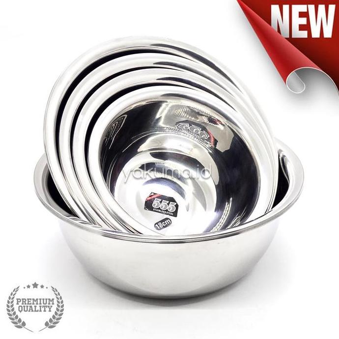 BASKOM / MANGKOK STAINLESS 555 SET 5