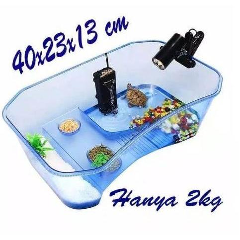 Sasti_sabinapermata - Aquarium Kura Kura wadah kandang kura air / Turtle Aquarium with basking Kanda