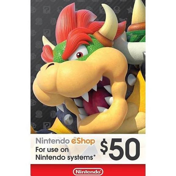 JIMBARANSHOP231 - NINTENDO ESHOP CARD NETWORK USA US WALLET 50 USD DOLLAR DOLAR $50