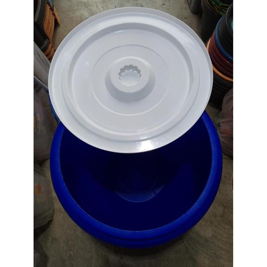 Gentong Air Besar 120 Liter BIRU / Tong Air Tutup Plastik Putih Green Leaf 120 Liter Tebal dan Kuat 