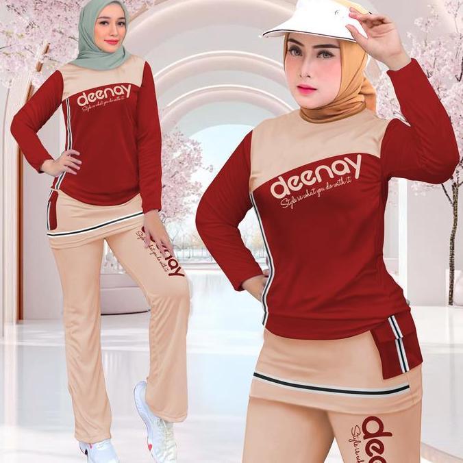 Shiftx- Setelan Olahraga Wanita Kombinasi Rok Celana Cargo Sporty Deenay Set Training Viral Oneset J