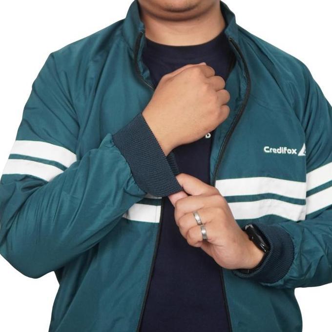 CREDIFOX Jaket tracktop pria / jaket casual pria / jaket tracktop casual / credifox strip white / ja