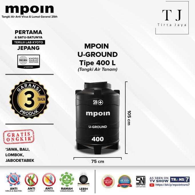 Spesial Tandon Air Tanam Mpoin U Ground 400 350 Liter Toren Tandon Tangki Pendam