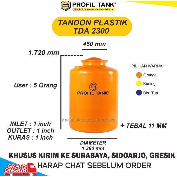 Diskon Tandon Profil Tank Tda Plastik Basic Series New Color ( Berbagai Jenis Dan Ukuran ) Toren Air