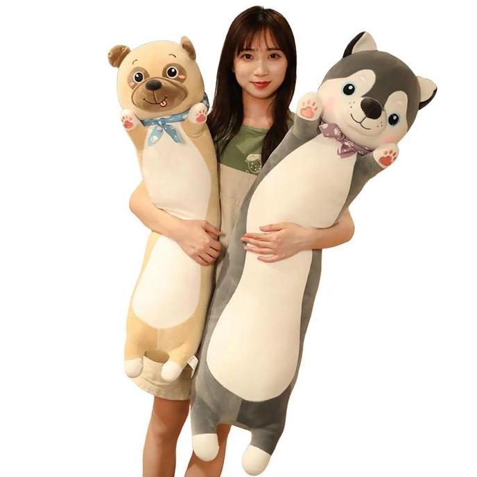 tonisujiwa99  - boneka anjing husky berdiri plush simulasi bantal guling husky panjang boneka kartun