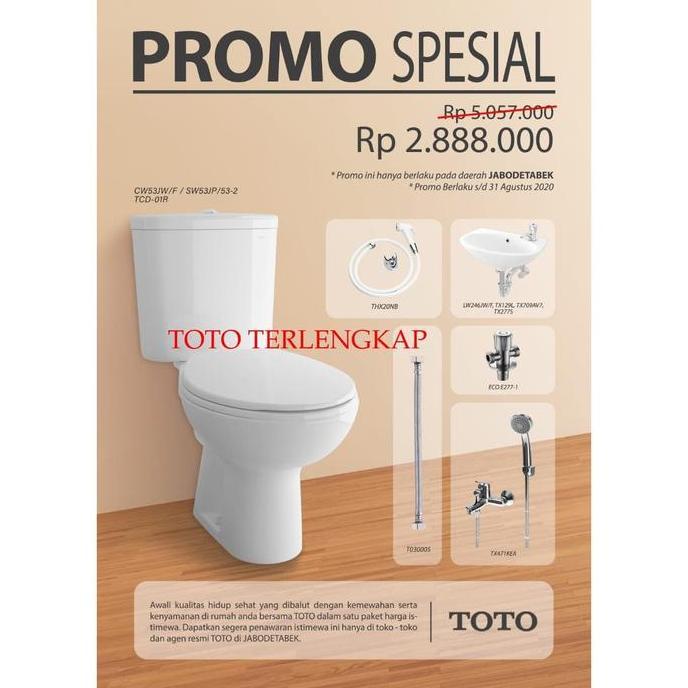 Terjangkau Cw53Jw/F / Cw53 / Cw53J Closet Duduk Toto As 22Cm  (Wajib Baca Deskripsi)