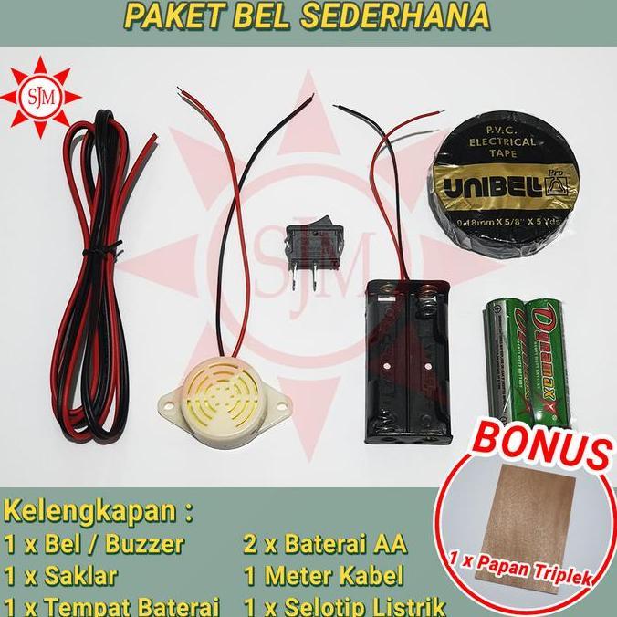 Toysficrim- Paket Rangkaian Bel Listrik Sederhana Praktek Prakarya Anak Sekolah